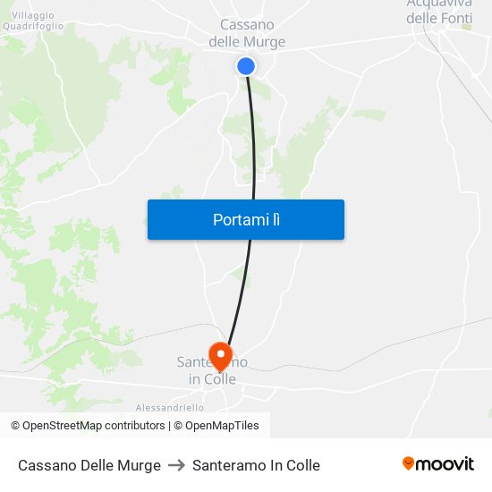 Cassano Delle Murge to Santeramo In Colle map