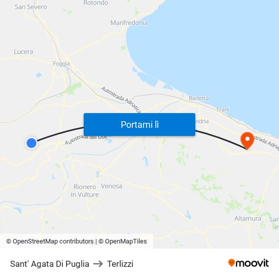 Sant' Agata Di Puglia to Terlizzi map