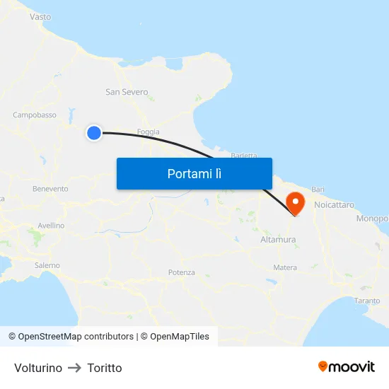 Volturino to Toritto map
