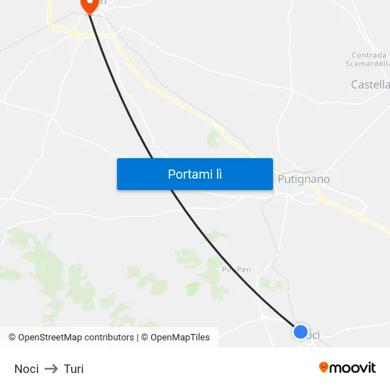 Noci to Turi map