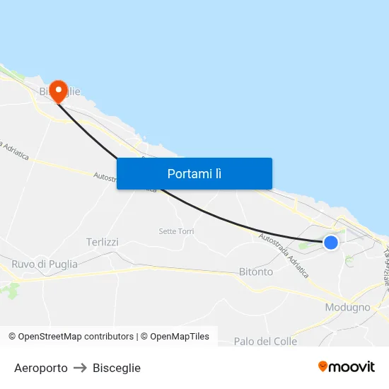 Aeroporto to Bisceglie map