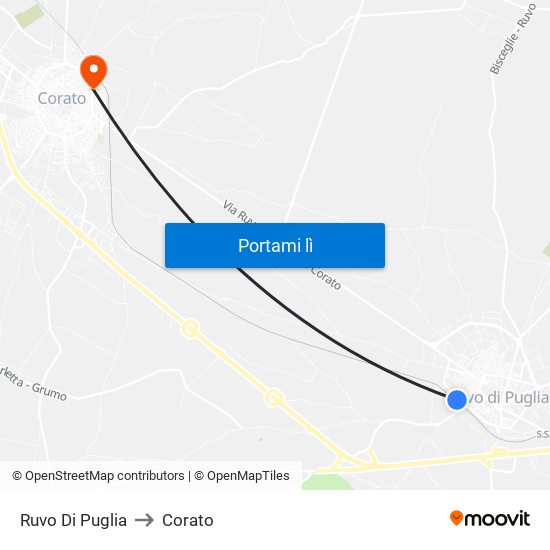Ruvo Di Puglia to Corato map