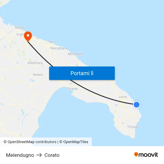 Melendugno to Corato map