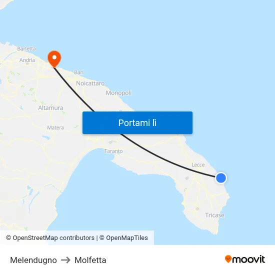 Melendugno to Molfetta map