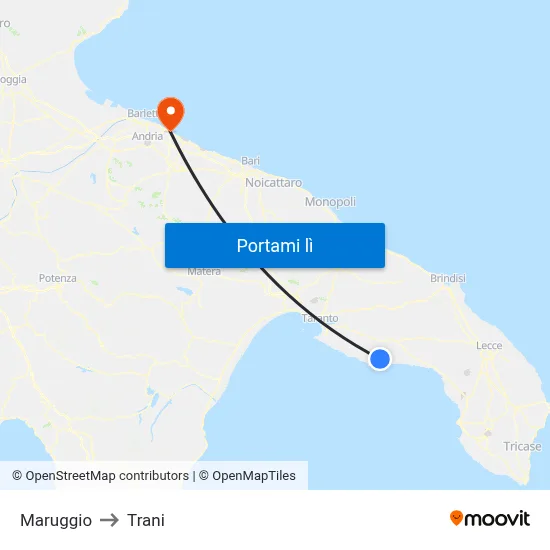 Maruggio to Trani map