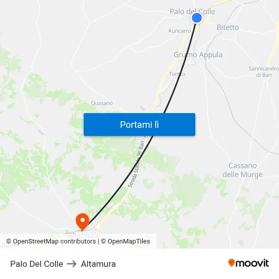 Palo Del Colle to Altamura map