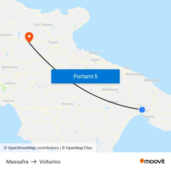 Massafra to Volturino map