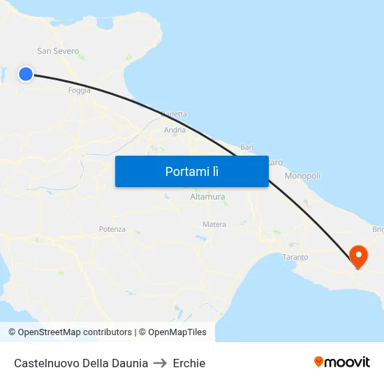 Castelnuovo Della Daunia to Erchie map