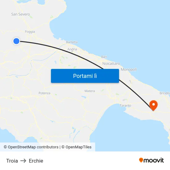 Troia to Erchie map