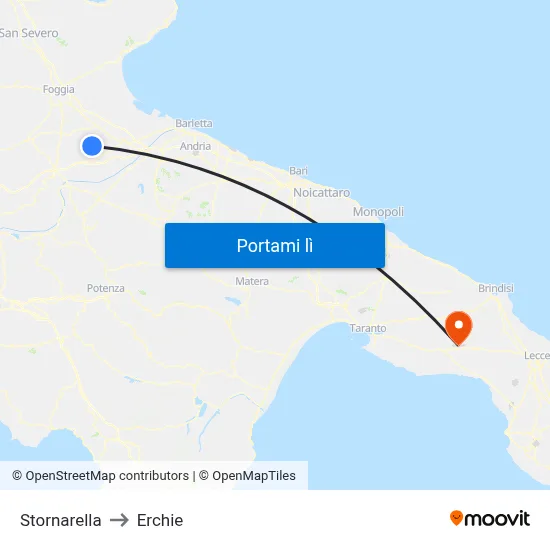 Stornarella to Erchie map