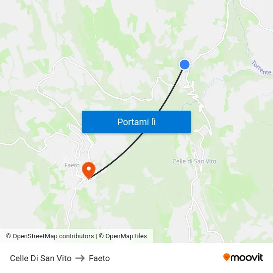 Celle Di San Vito to Faeto map