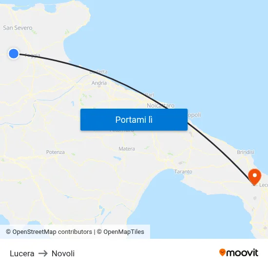 Lucera to Novoli map
