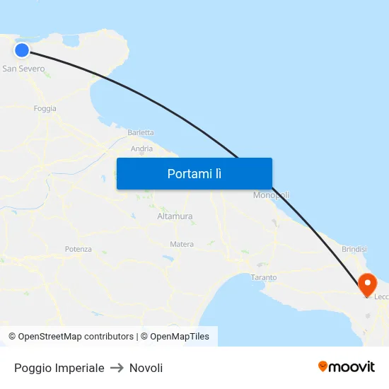 Poggio Imperiale to Novoli map