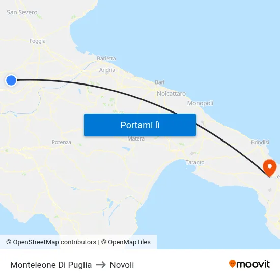 Monteleone Di Puglia to Novoli map