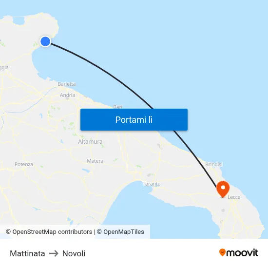 Mattinata to Novoli map