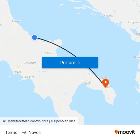 Termoli to Novoli map