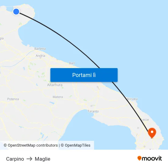 Carpino to Maglie map