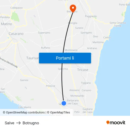Salve to Botrugno map