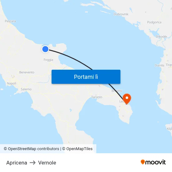 Apricena to Vernole map
