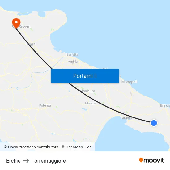 Erchie to Torremaggiore map