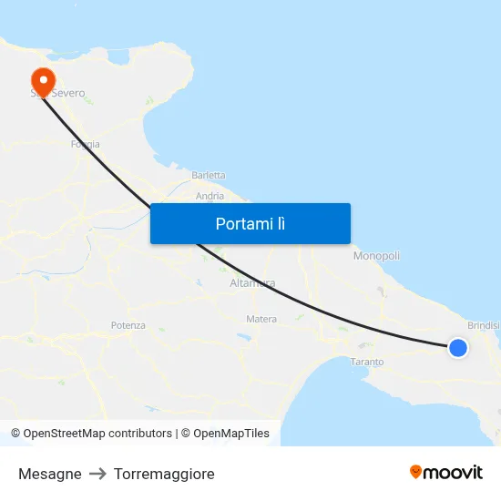 Mesagne to Torremaggiore map