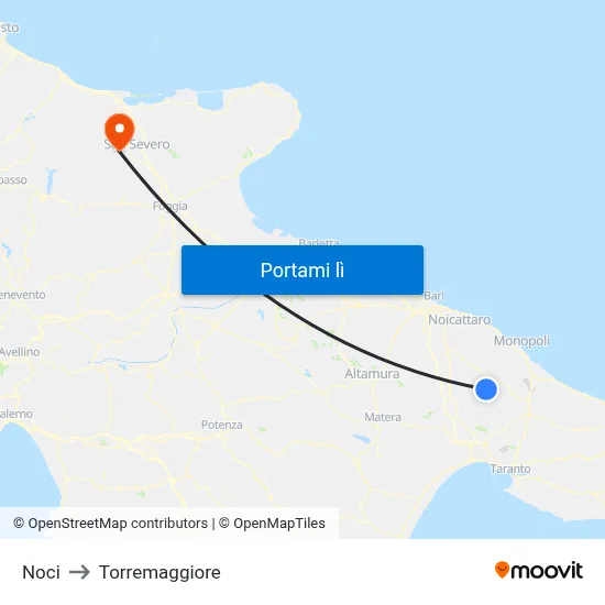 Noci to Torremaggiore map