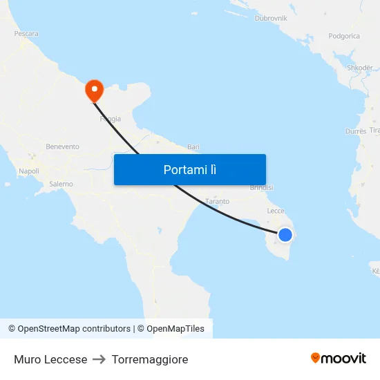 Muro Leccese to Torremaggiore map