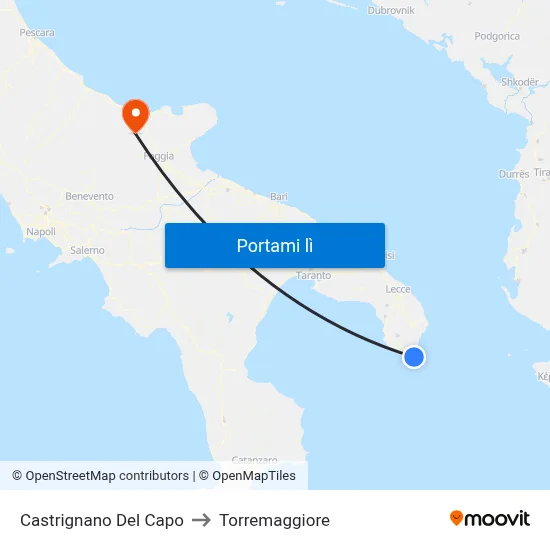 Castrignano Del Capo to Torremaggiore map