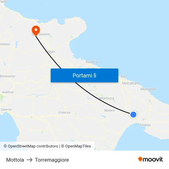 Mottola to Torremaggiore map