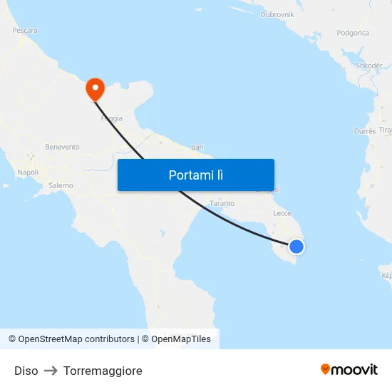 Diso to Torremaggiore map