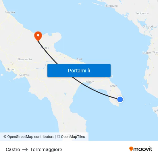 Castro to Torremaggiore map