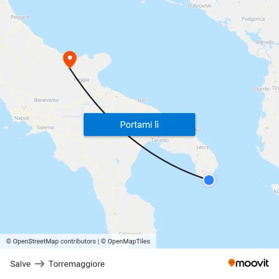 Salve to Torremaggiore map