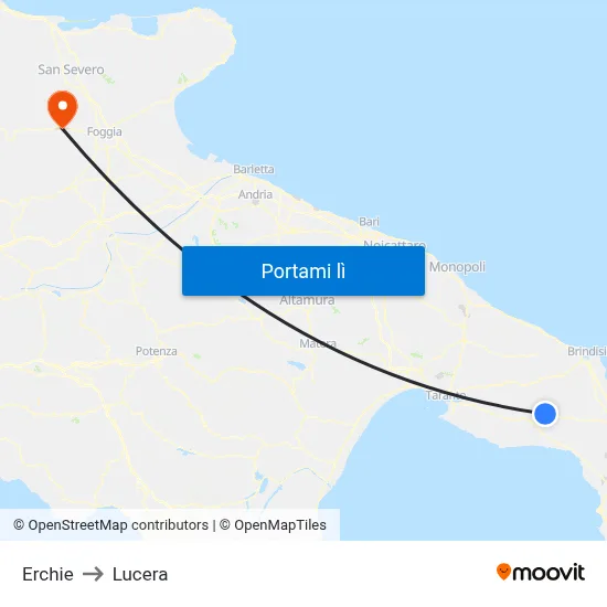 Erchie to Lucera map