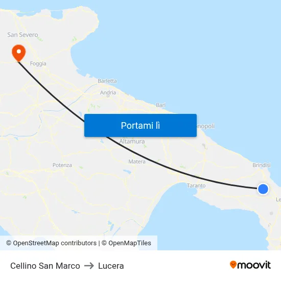 Cellino San Marco to Lucera map