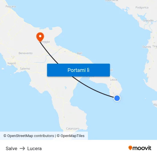 Salve to Lucera map