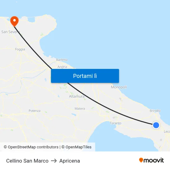 Cellino San Marco to Apricena map