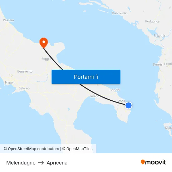 Melendugno to Apricena map