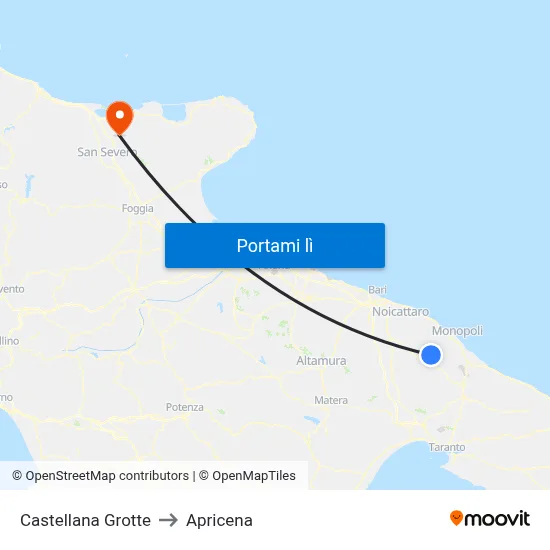 Castellana Grotte to Apricena map