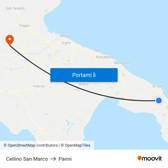Cellino San Marco to Panni map
