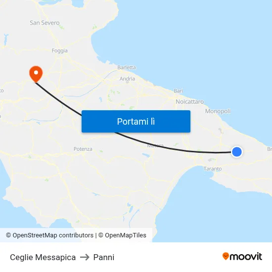 Ceglie Messapica to Panni map