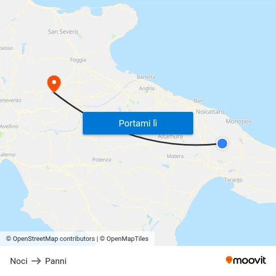 Noci to Panni map
