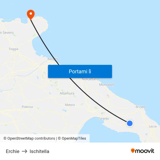 Erchie to Ischitella map