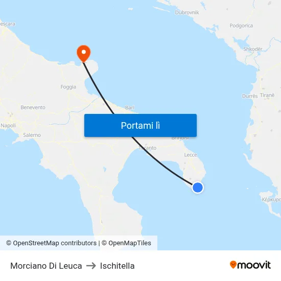 Morciano Di Leuca to Ischitella map