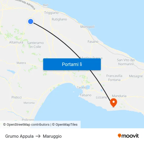 Grumo Appula to Maruggio map