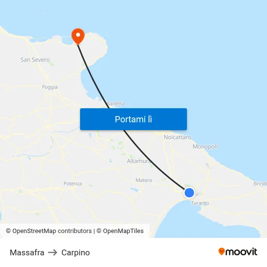 Massafra to Carpino map