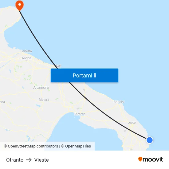 Otranto to Vieste map