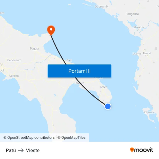 Patù to Vieste map