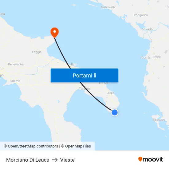 Morciano Di Leuca to Vieste map