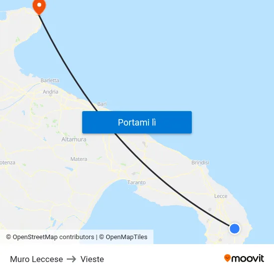 Muro Leccese to Vieste map