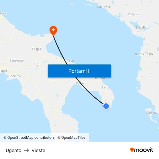 Ugento to Vieste map